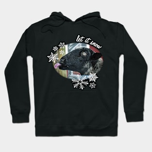 Sassy Snowflake Chomping Sheep - Let it Snow! Hoodie